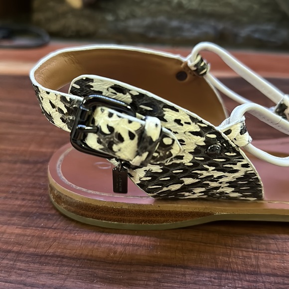 Women’s coach sandals size 10, leather snake skin print with buckles. - Picture 6 of 7